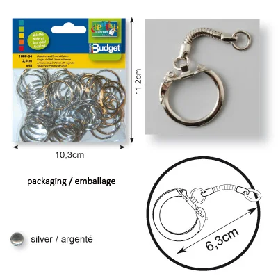 Vaessen Creative Lyklakjara 63mm Silfur (15 stk)