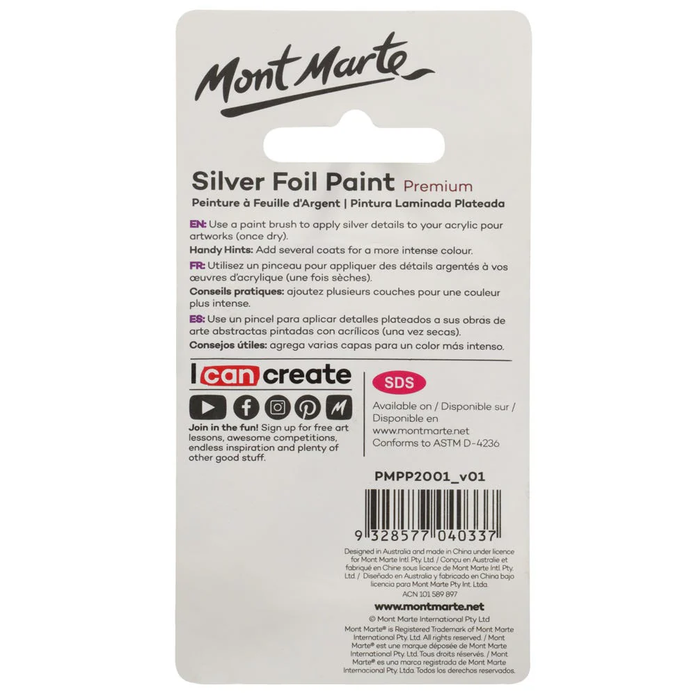 Silver Foil Paint Premium 20ml - smámynd 4