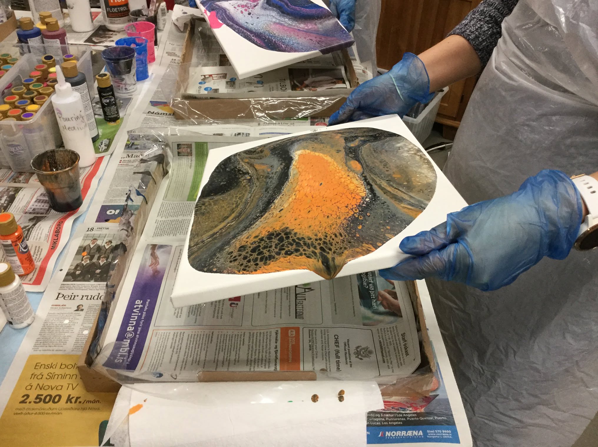 Akrýl Pouring – Fluid Art – Námskeið mynd 2