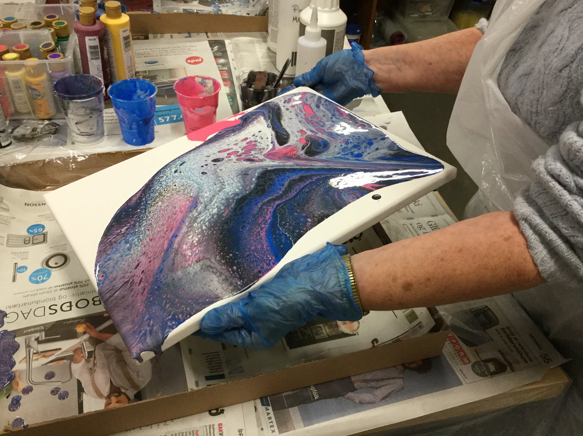 Akrýl Pouring – Fluid Art – Námskeið mynd 3