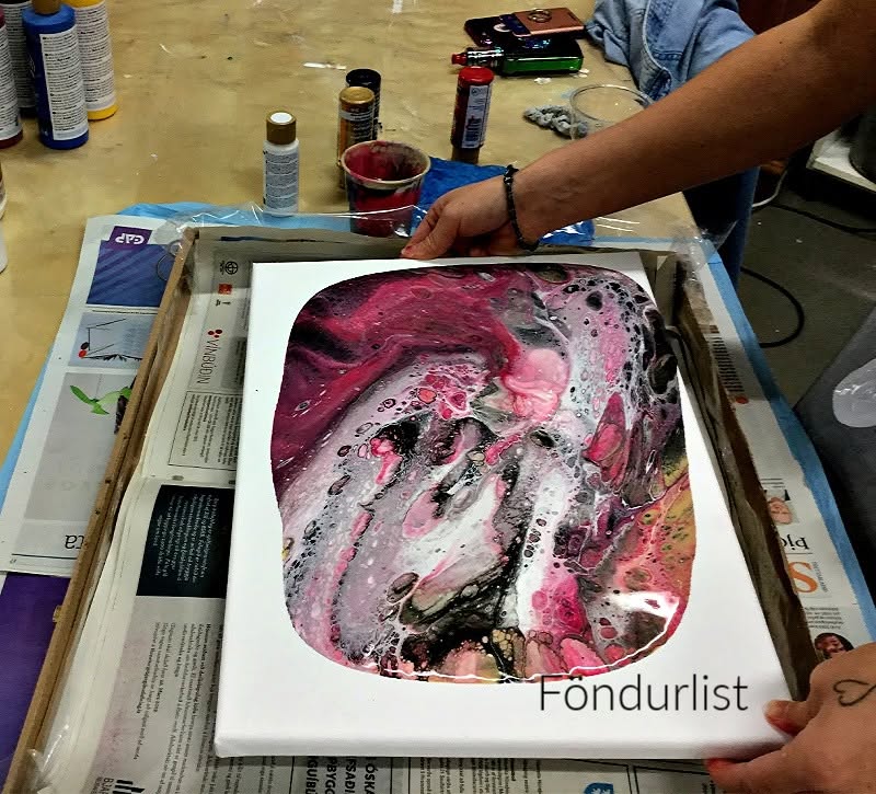 Akrýl Pouring – Fluid Art – Námskeið mynd 4