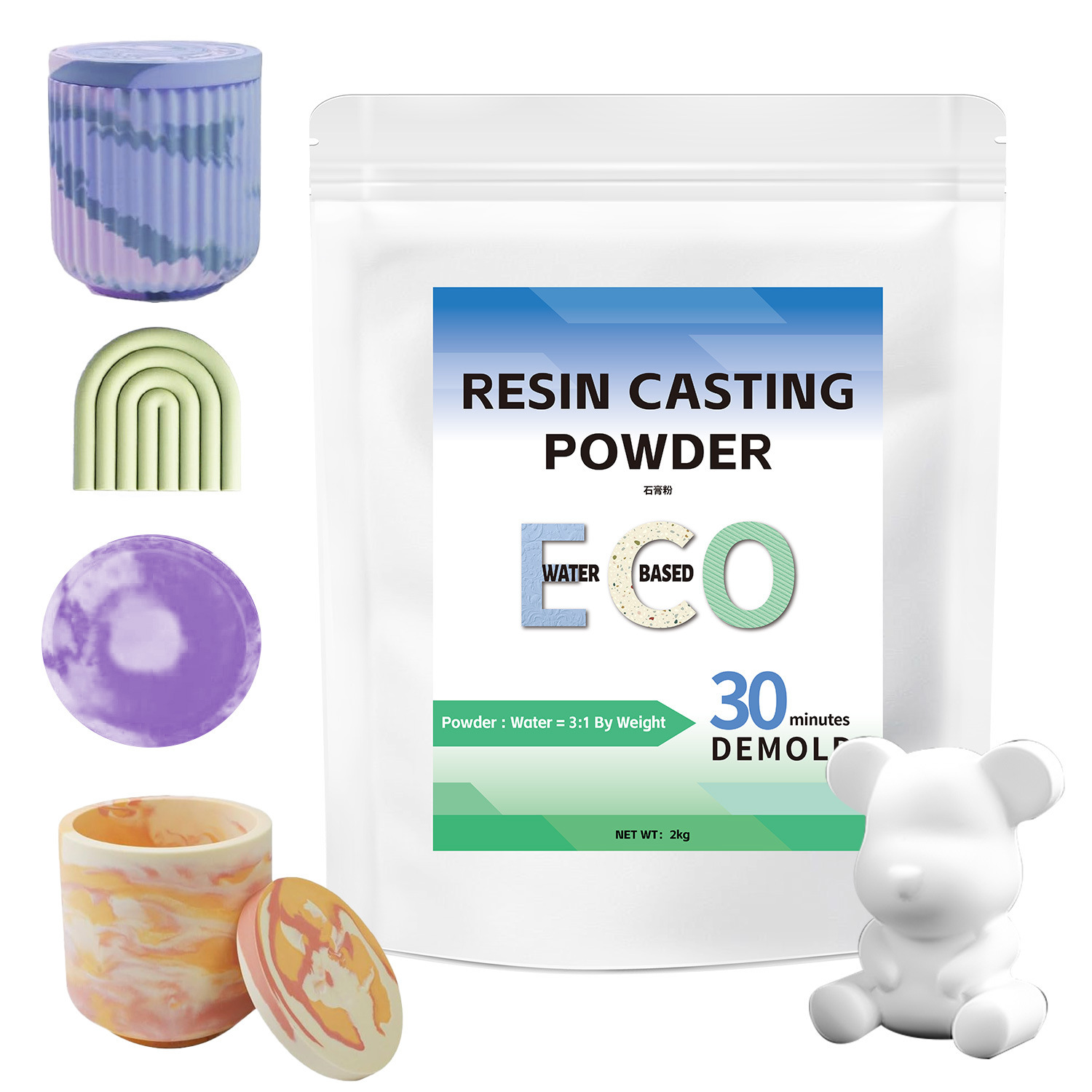 Resin casting powder (Gifsteypuduft) – Sterkt gifs 1 kg - smámynd 9