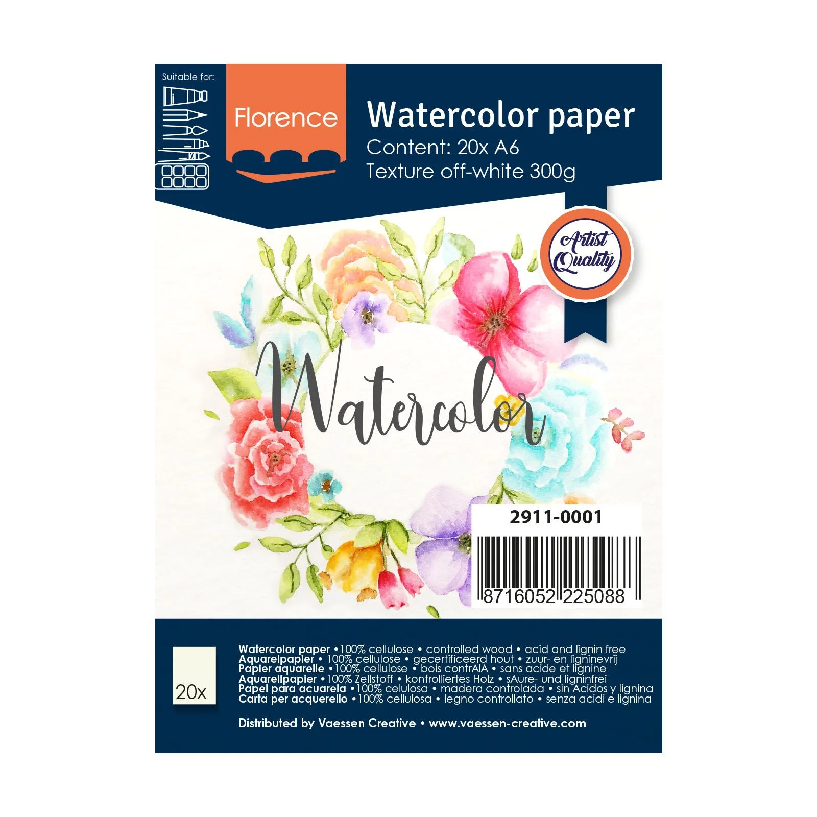 Watercolour Paper A6 Texture Off-White 300g – 20 sheets