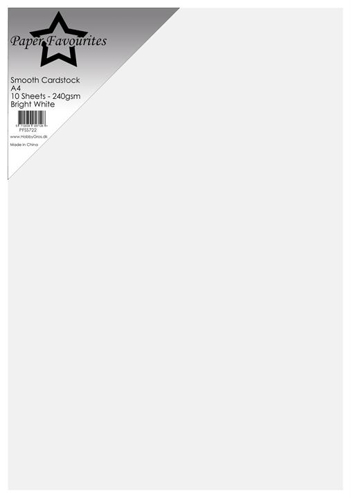 Pappír Smooth Cardstock A4 – Bright White 220 g,-  10 blöð 