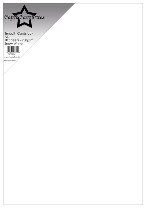 Pappír Smooth Cardstock A4 – Snow White 230 g, 10 blöð 