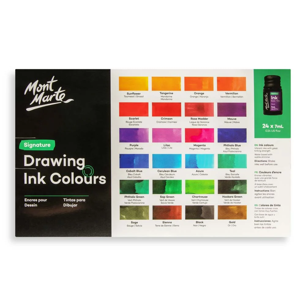 Teikniblek - Drawing Ink Colours Signature 24pc x 7ml  - 2