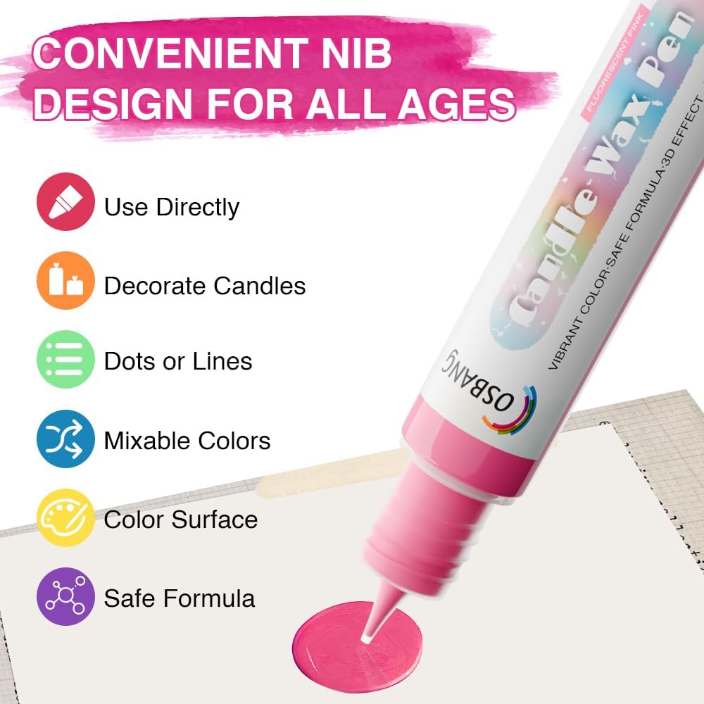 Osbang Candle Pens 10-Color Set - 30ml