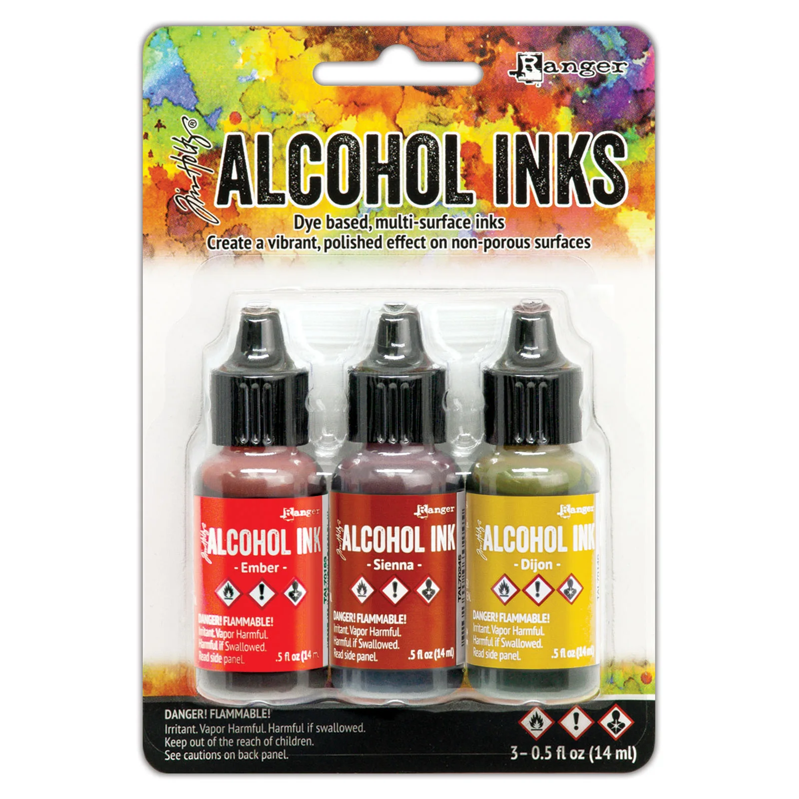  Tim Holtz Alcohol Inks Ember, Sienna & Dijon 14ml  3 stk