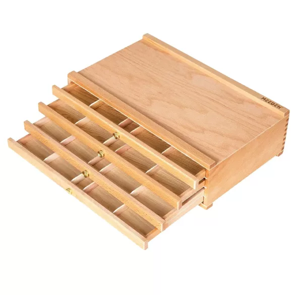 Meeden 4-Drawer Wood Storage Box – Dökkvalhneta