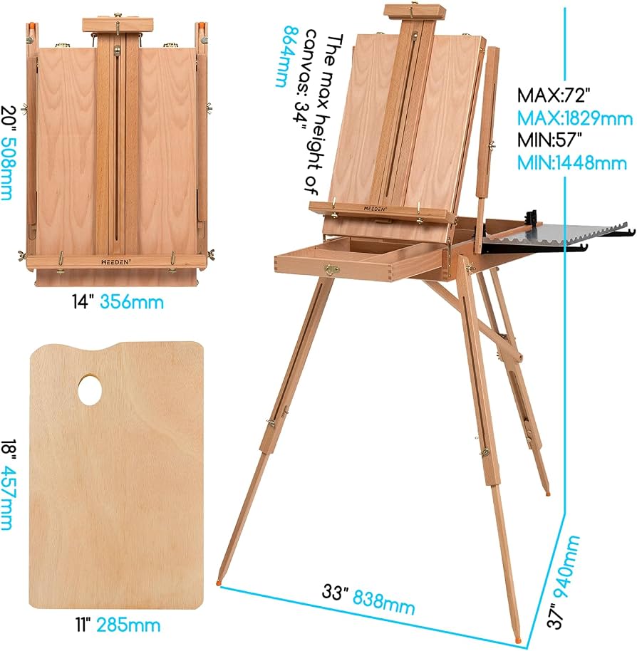 French Sketchbox Easel with Palette (Beech)