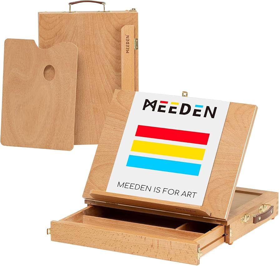 Meeden 3-Drawers Beech Wood Portable Storage Box – Ljós valhneta