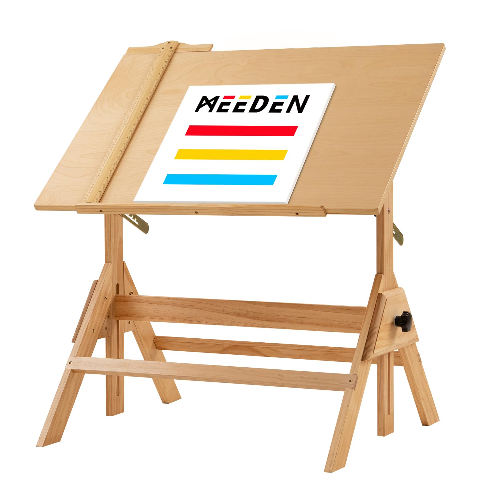 Meeden Beech Wood Drafting Table – Náttúrulegur (beyki)