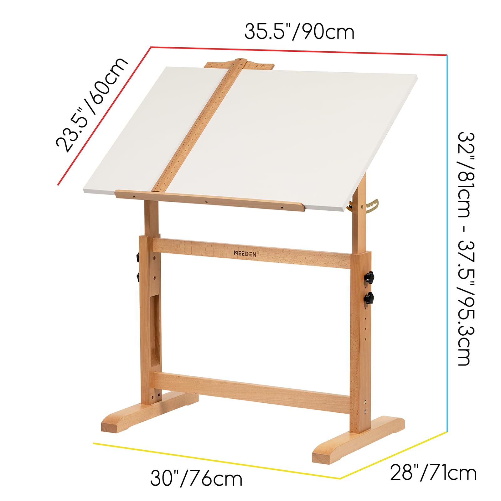 Meeden White Board Drafting Table – Hvítt
