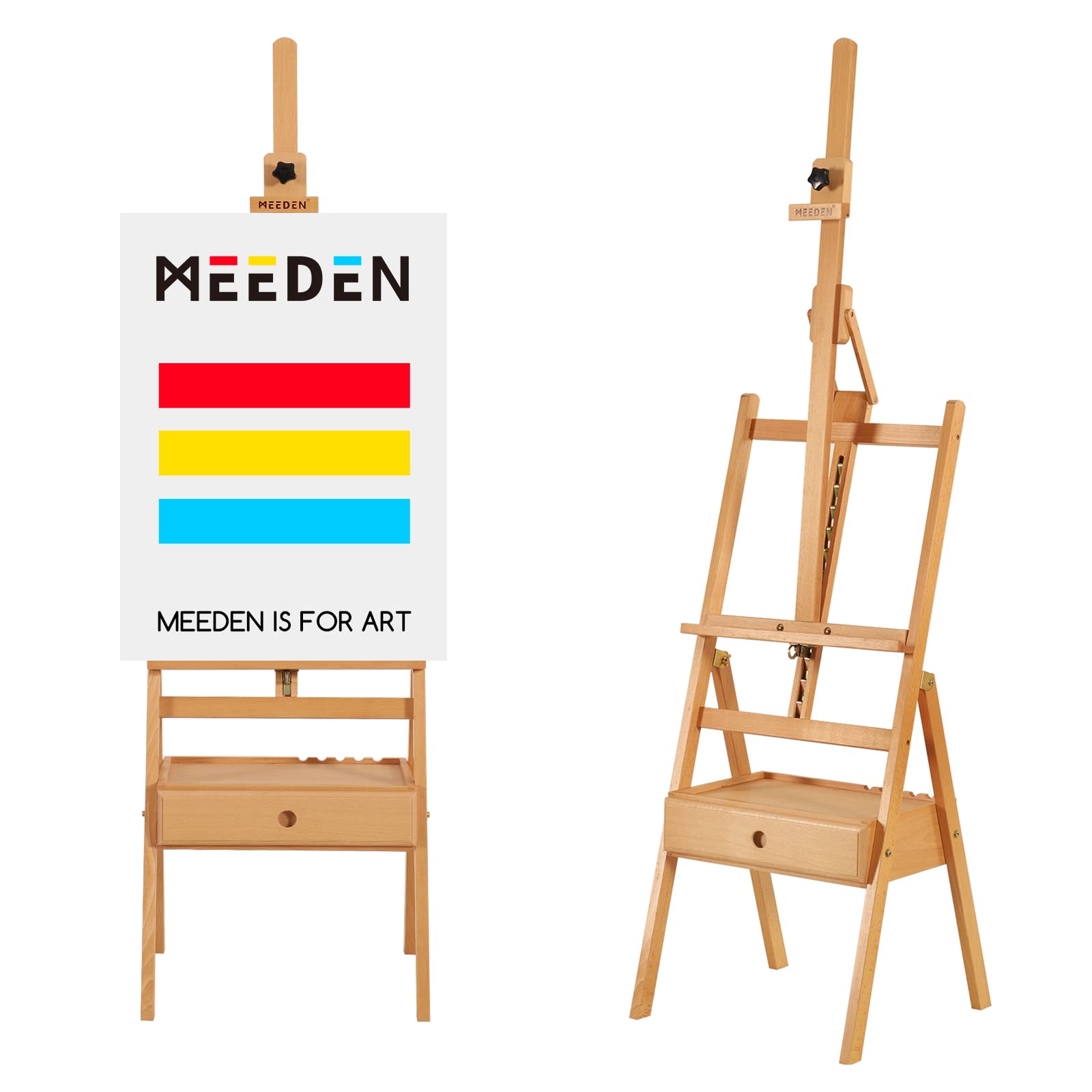 Forward Tilt H-Frame Easel with Drawer