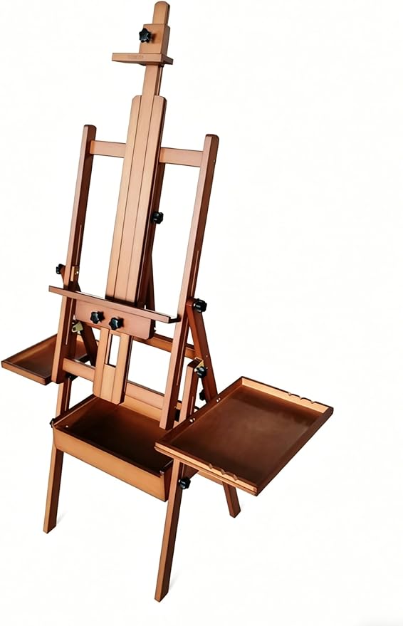 Foldable A-Frame Easel with Tray (Deep Walnut)