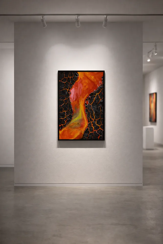 Hraun - resin mixed media