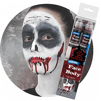 Andlitsmálning Zombie set