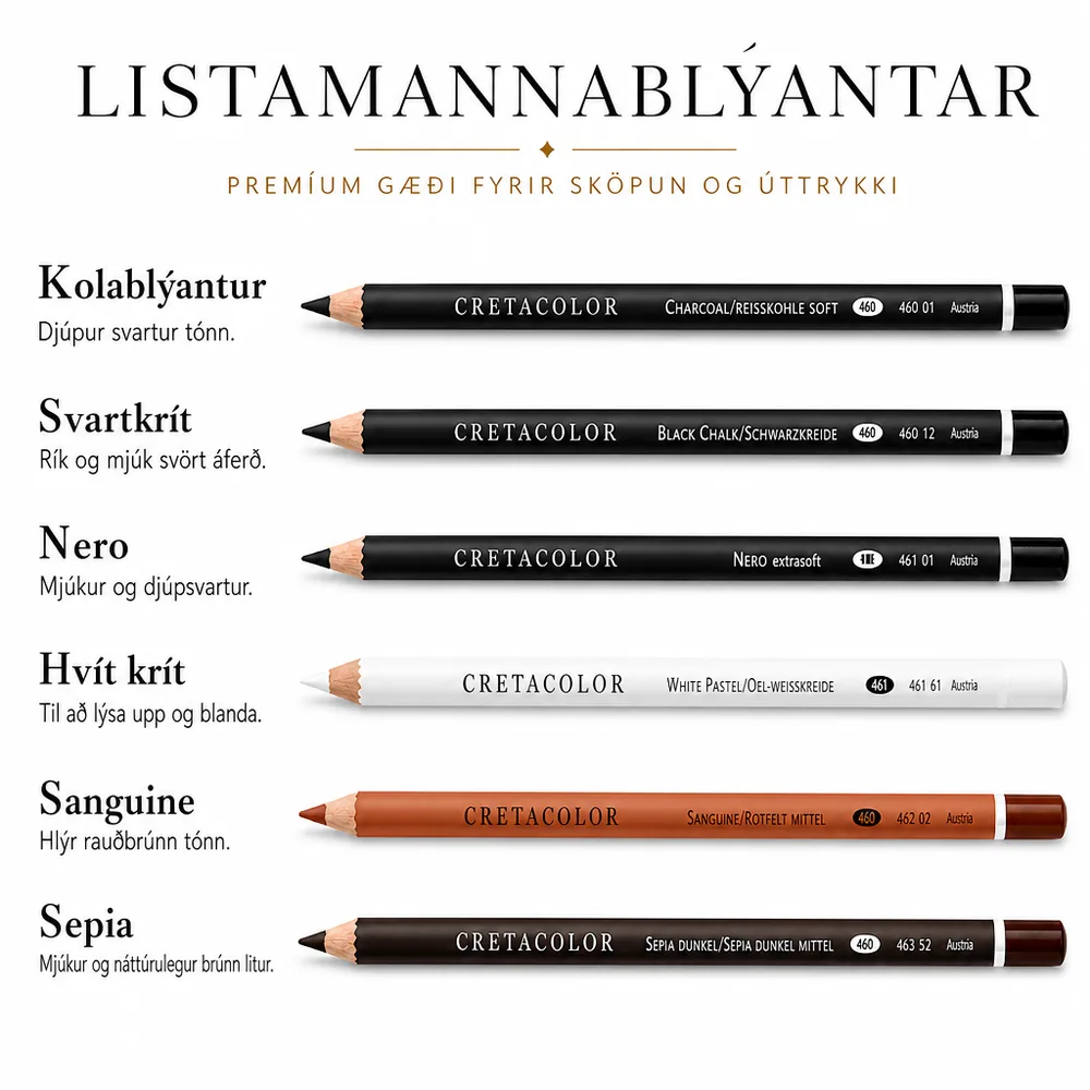 Cretacolor Hvítur Krítar Blýantur Soft 1 stk