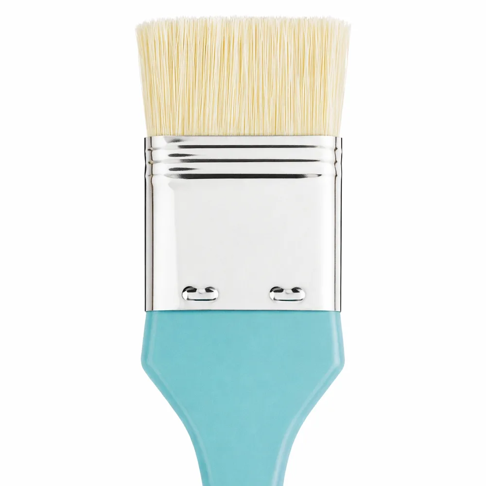 Princeton Select – Stuttur flatur burstepensill (Bright) 1.5" – hvít náttúruhár, stutt skaft
