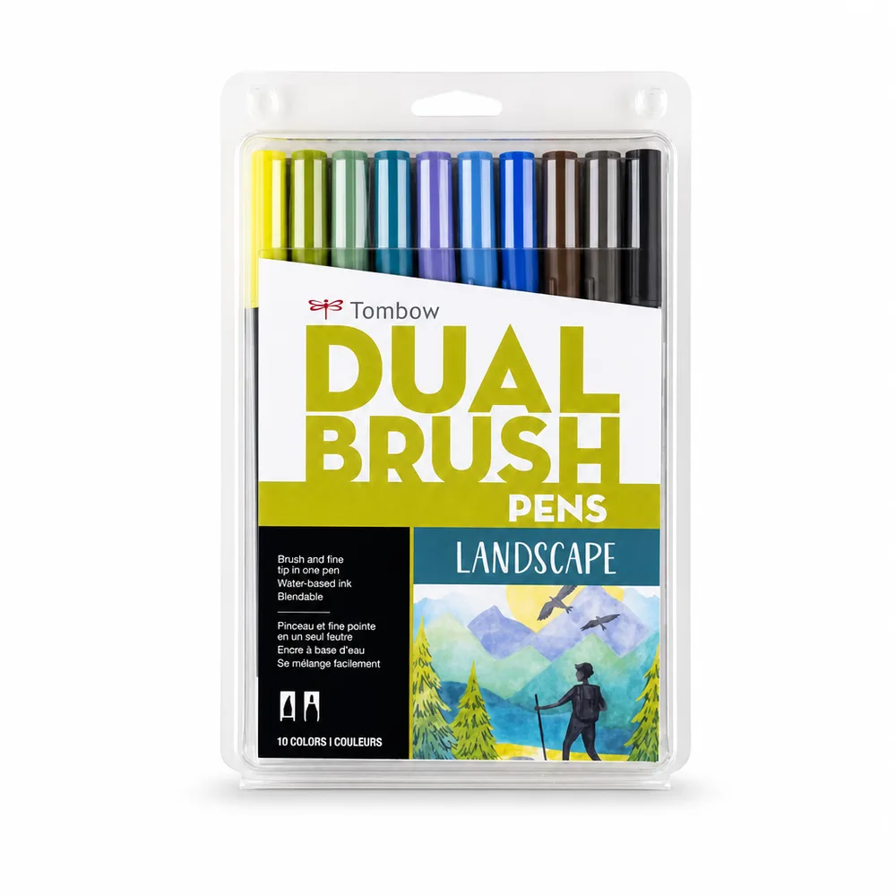 Tombow Dual Brush Pen 10-Pack, Landscape