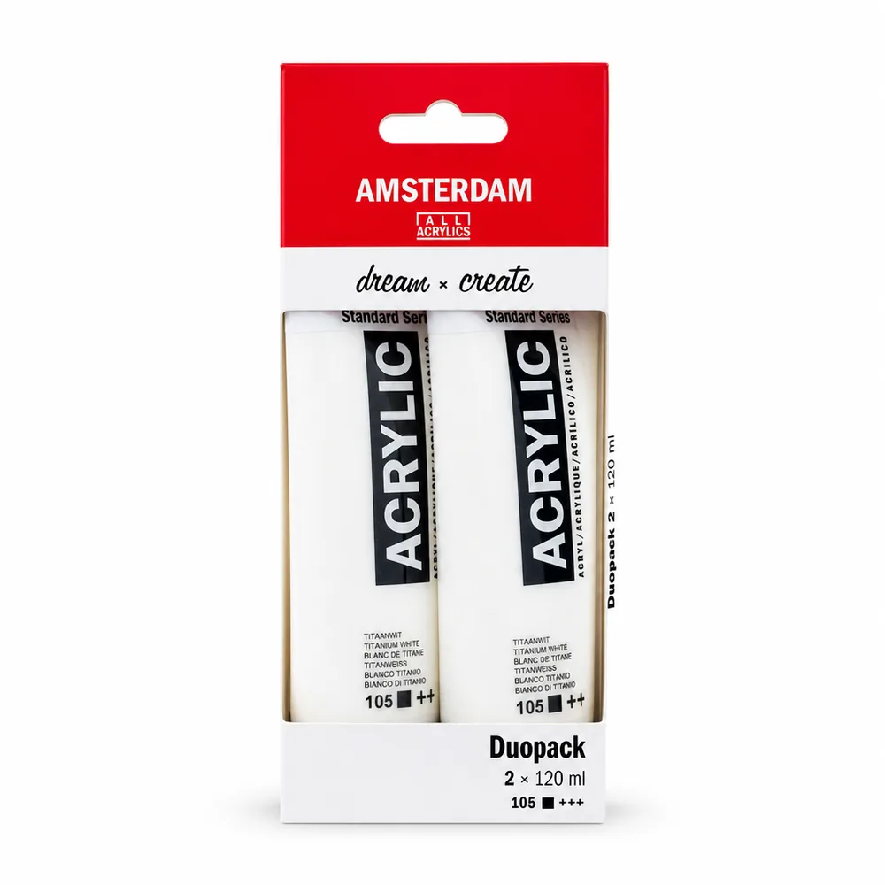 Amsterdam Standard akrýlsett Duopack – 2 x 120 ml Titanium White 105
