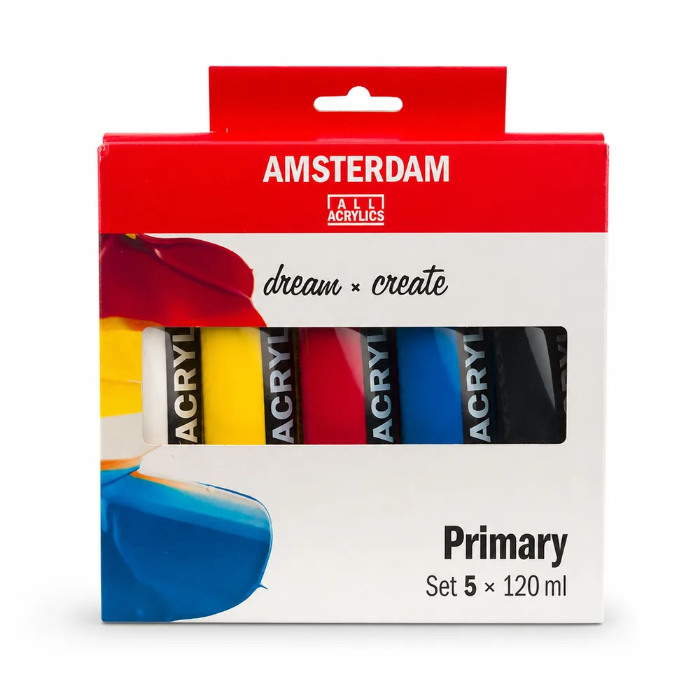 Amsterdam Standard Acrylic 120 ml – 5 túbur – Primary Set