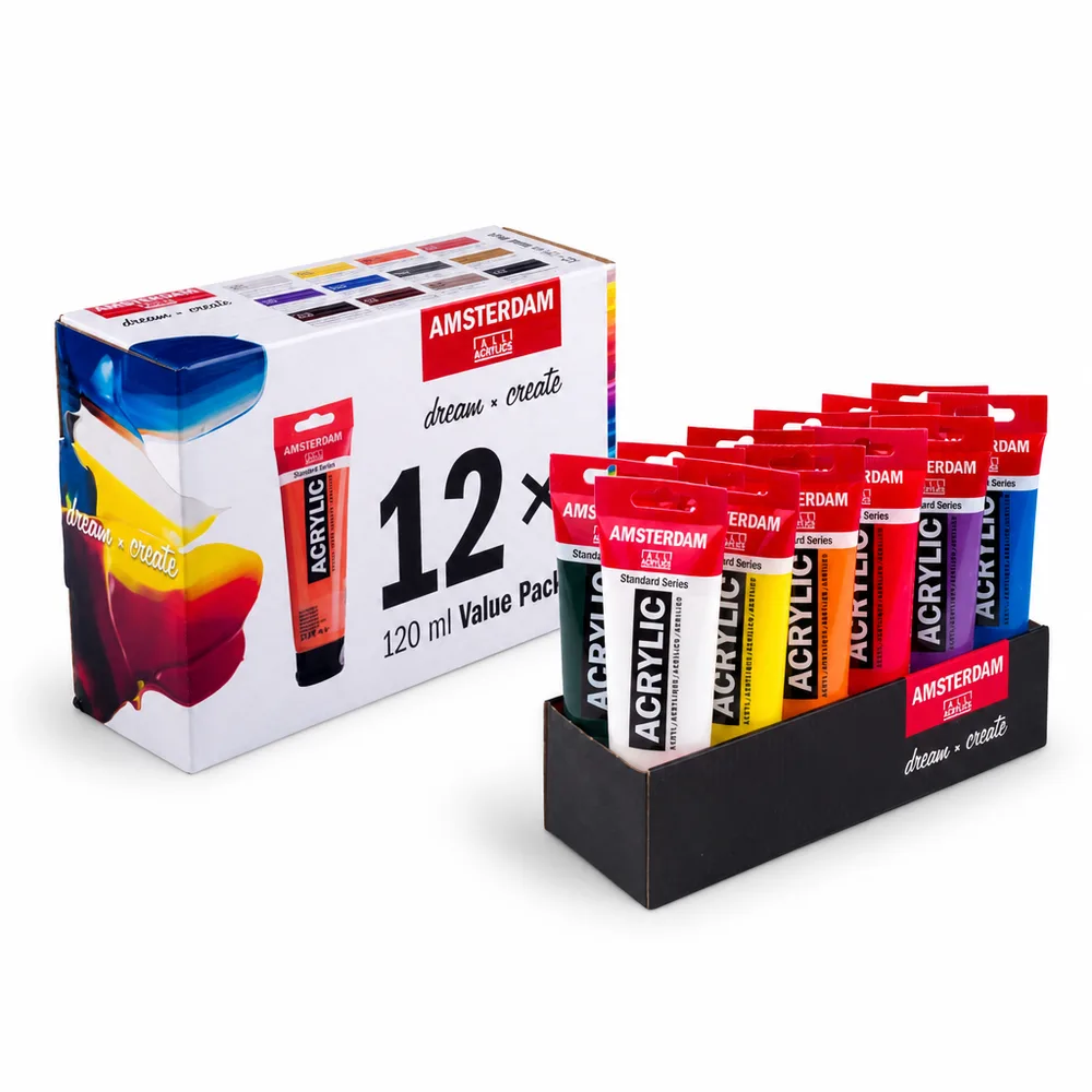 Amsterdam Standard Acrylic Set 120 ml – 12 túbur – Value Pack