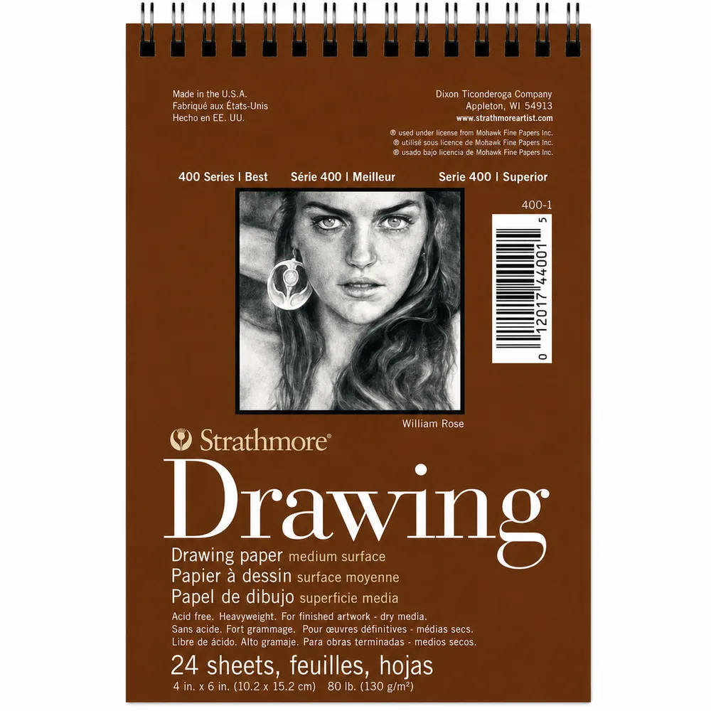 Strathmore Drawing 400 Series teikniblokk – 10,2 x 15,2 cm, 24 blöð