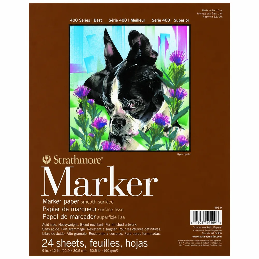 Strathmore Marker 400 Series tússblokk – 22,9 x 30,5 cm, 24 blöð