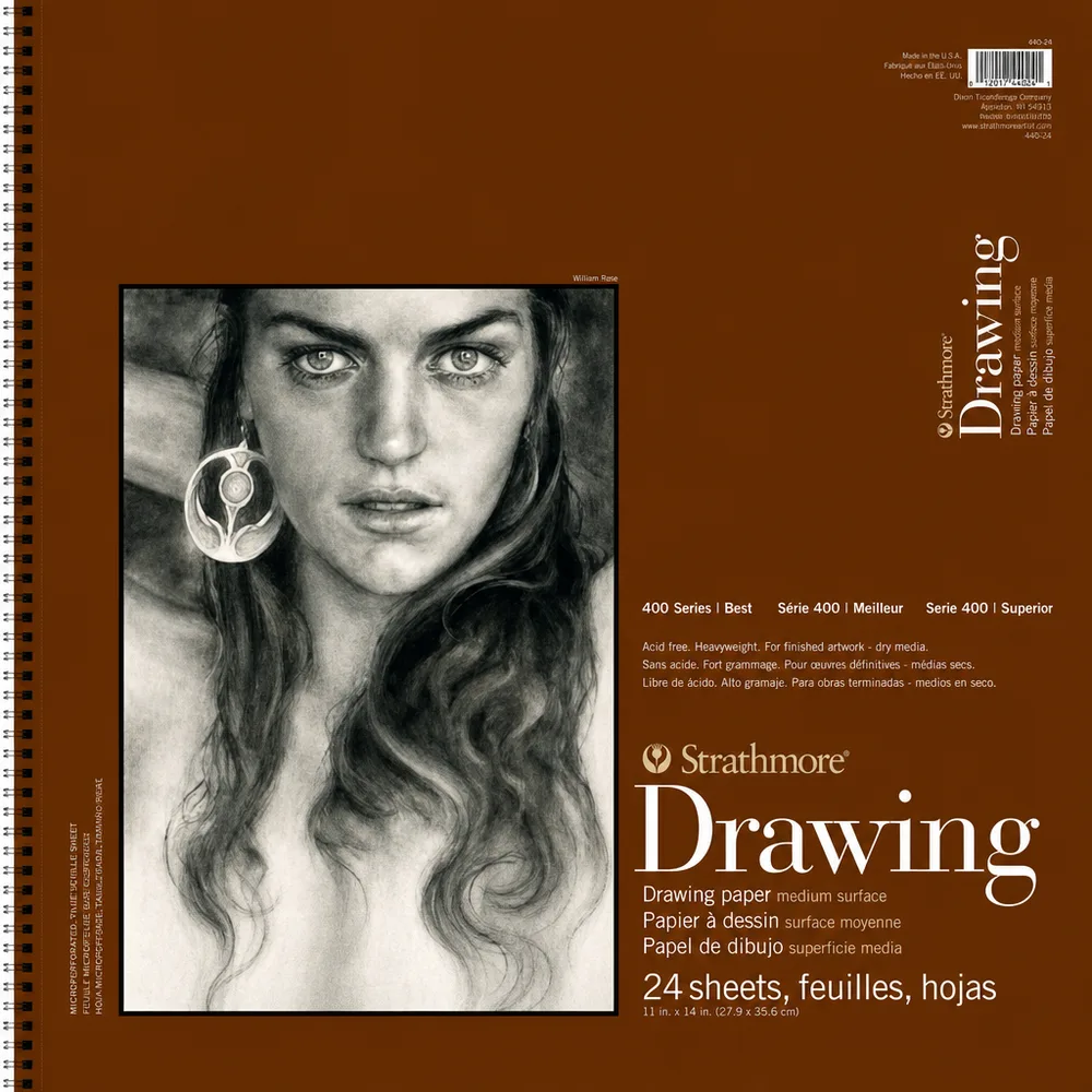 Strathmore Drawing 400 Series teikniblokk – 27,9 x 35,6 cm, 24 blöð