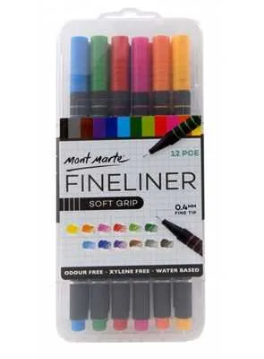 Tússpennar fínn oddur 0,4 mm - 12 stk