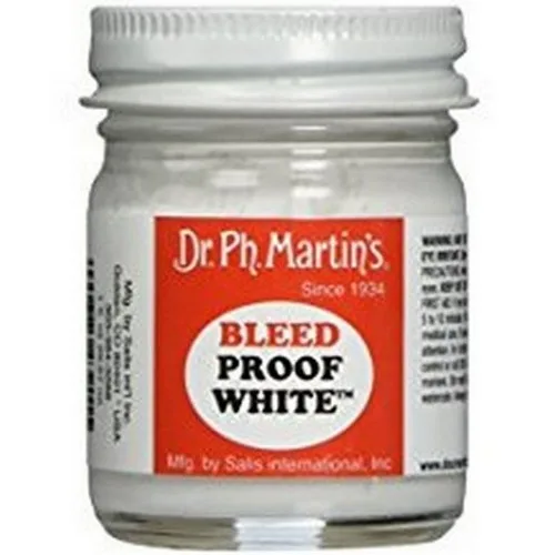 Bleedproof White er mjög þekkt, ógegnsæ (opaque) hvít málning/blek1 oz