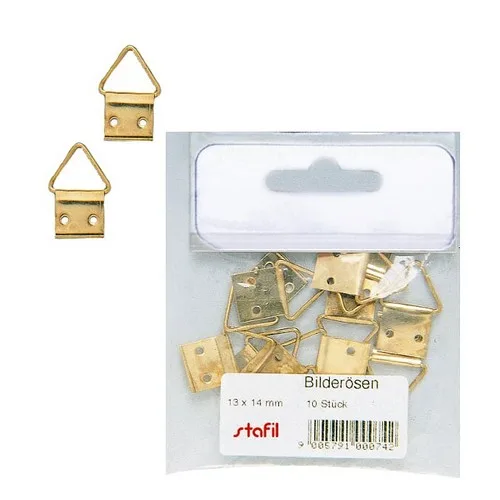 Upphengjur - Gylltar - 13x14mm 10 stk.