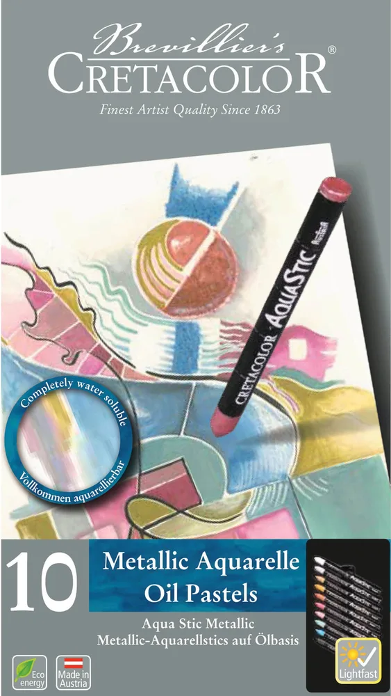 Metallic Aqua Oil Pastels 10 stk