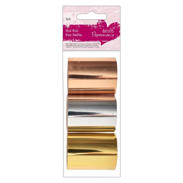 Hot Foil Pen Fyllingar 3 stk Gull Silfur