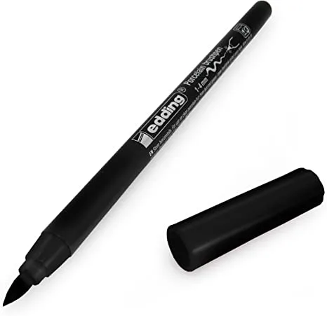 Postulíns brush penni 1-4 mm svartur