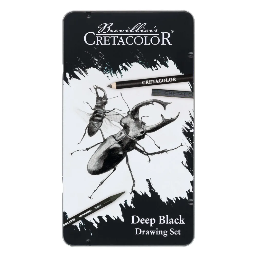 Deep Black Drawing And Sketching Set 10 stk í setti -