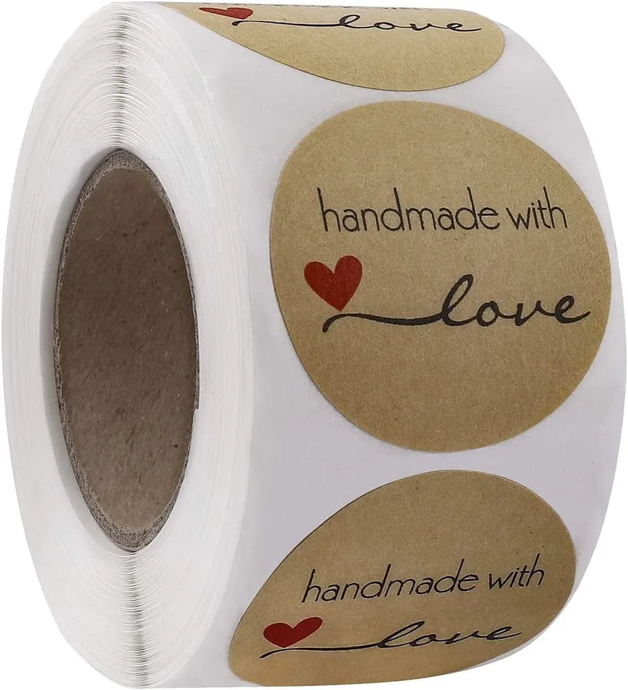 Límmiði Handmade with Love 30 stk stærð 3.75 sm