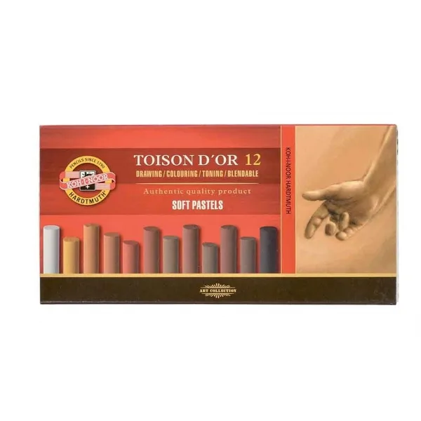 Soft pastel box of 12 brown shades -