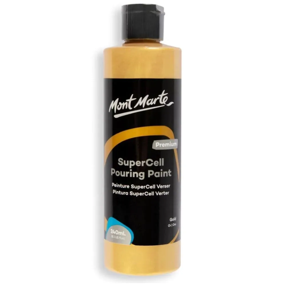 Mont Marte SuperCell Pouring Paint 240ml Bottle - Gold