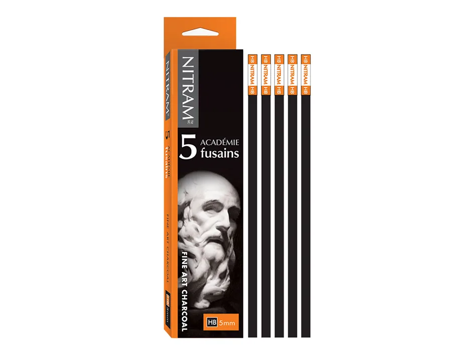 NITRAM Charcoal – HB – 5x5x152mm – 5pcs