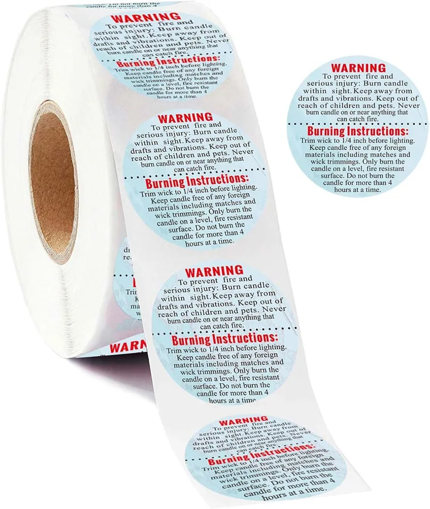 Kertalímmiði - Warning Labels For Burning Instructions 2.5 sm 30 stk
