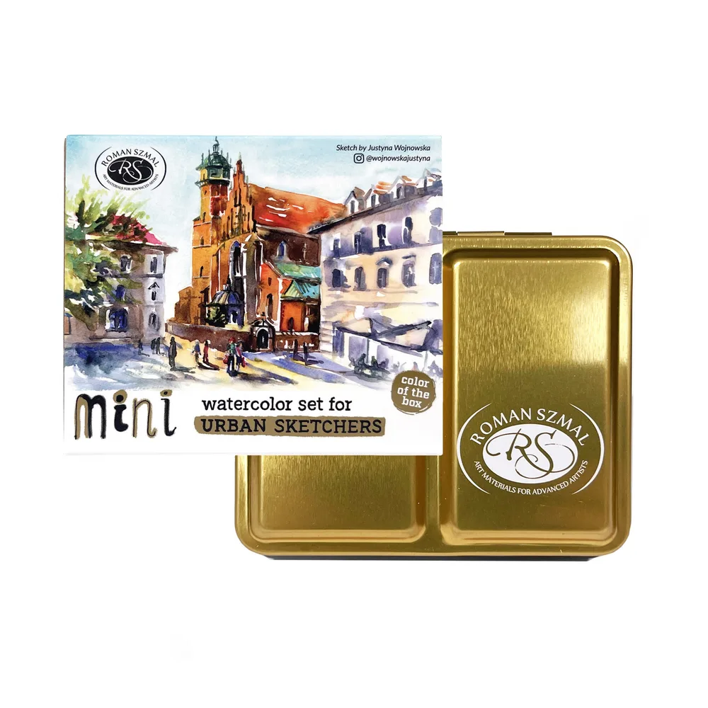 Aquarius Vatnslitasett – Mini Urban Sketchers Gold (8 hálfskálar) - 1