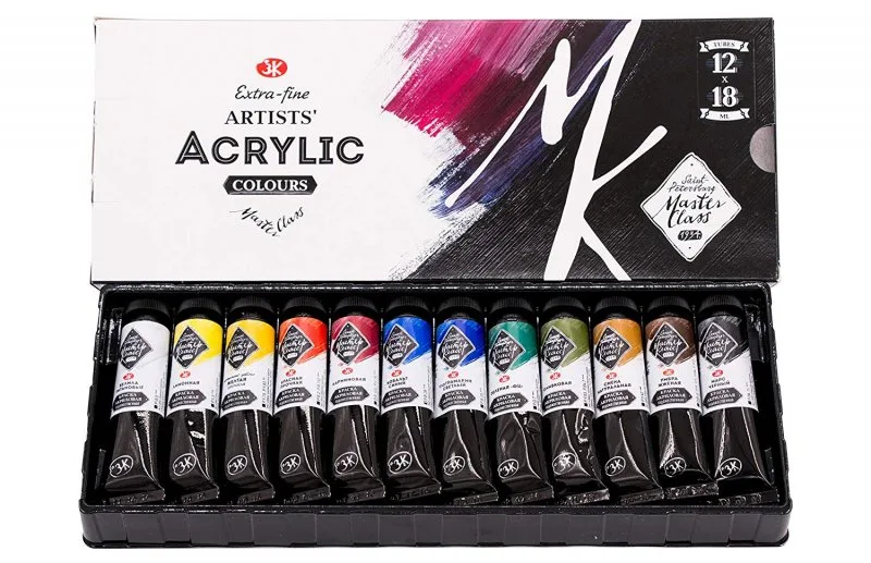 Akrýlmálning - Master Class Acrylic paints Set 18 ml. - 12 stk