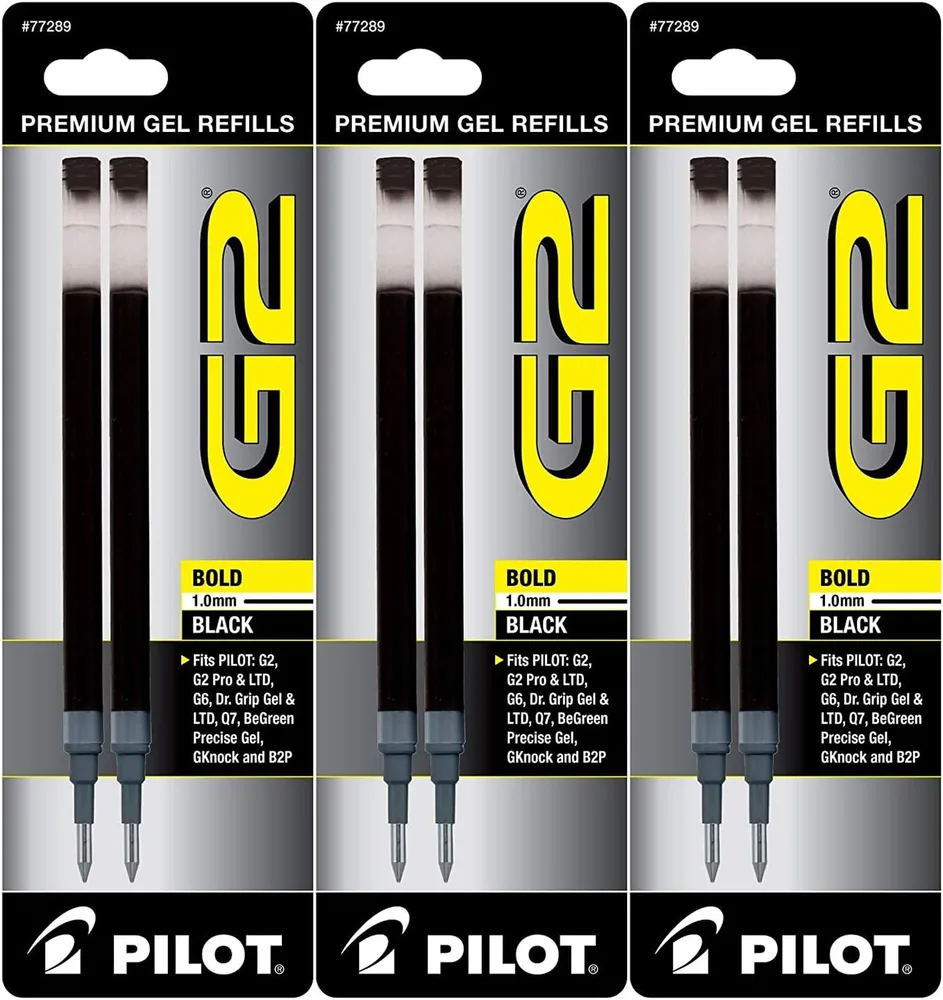 Pilot G2 Gel Ink Refill – Bold 1.0 mm – Svartur – 2 stk
