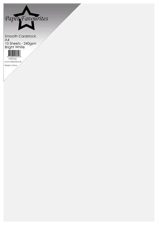 Pappír Smooth Cardstock A4 – Bright White 220 g,- 10 blöð