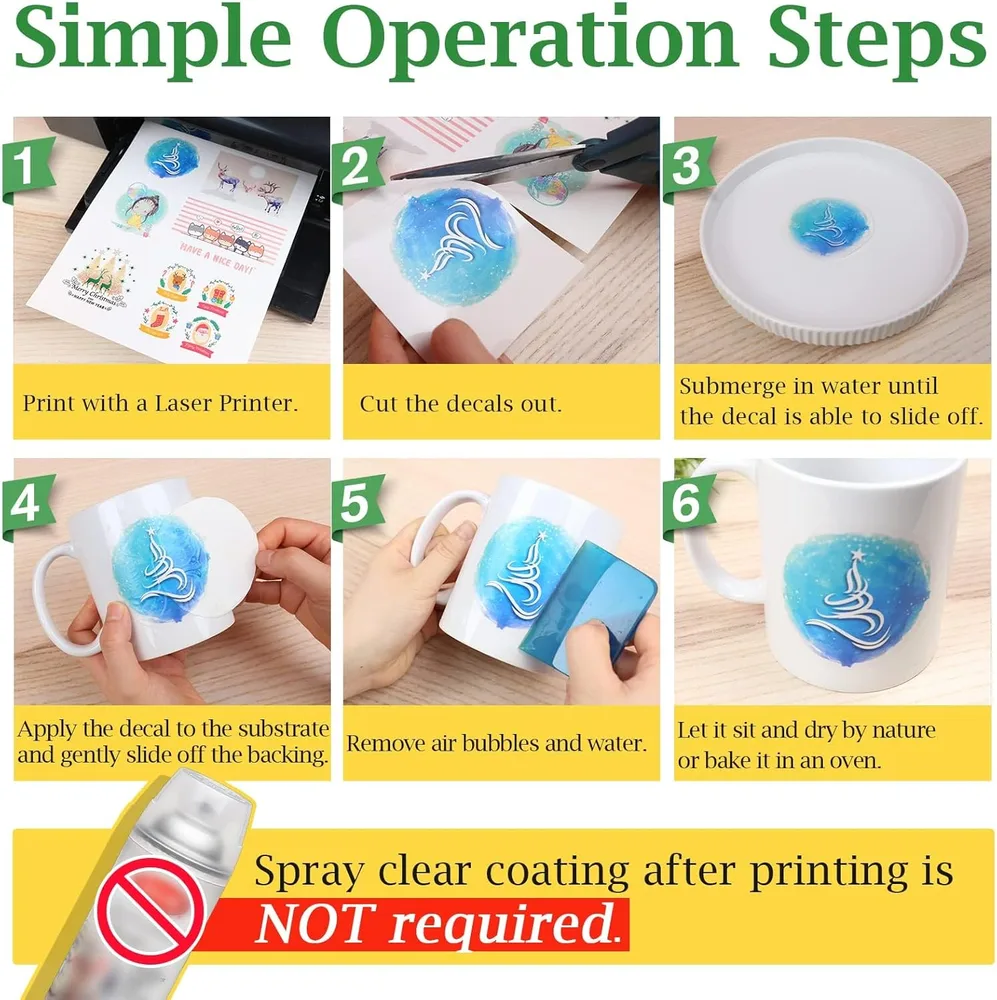 Límmiðapappír Decal Paper A4 Clear / Transparent 10 stk fyrir Bleksprautu Prentara