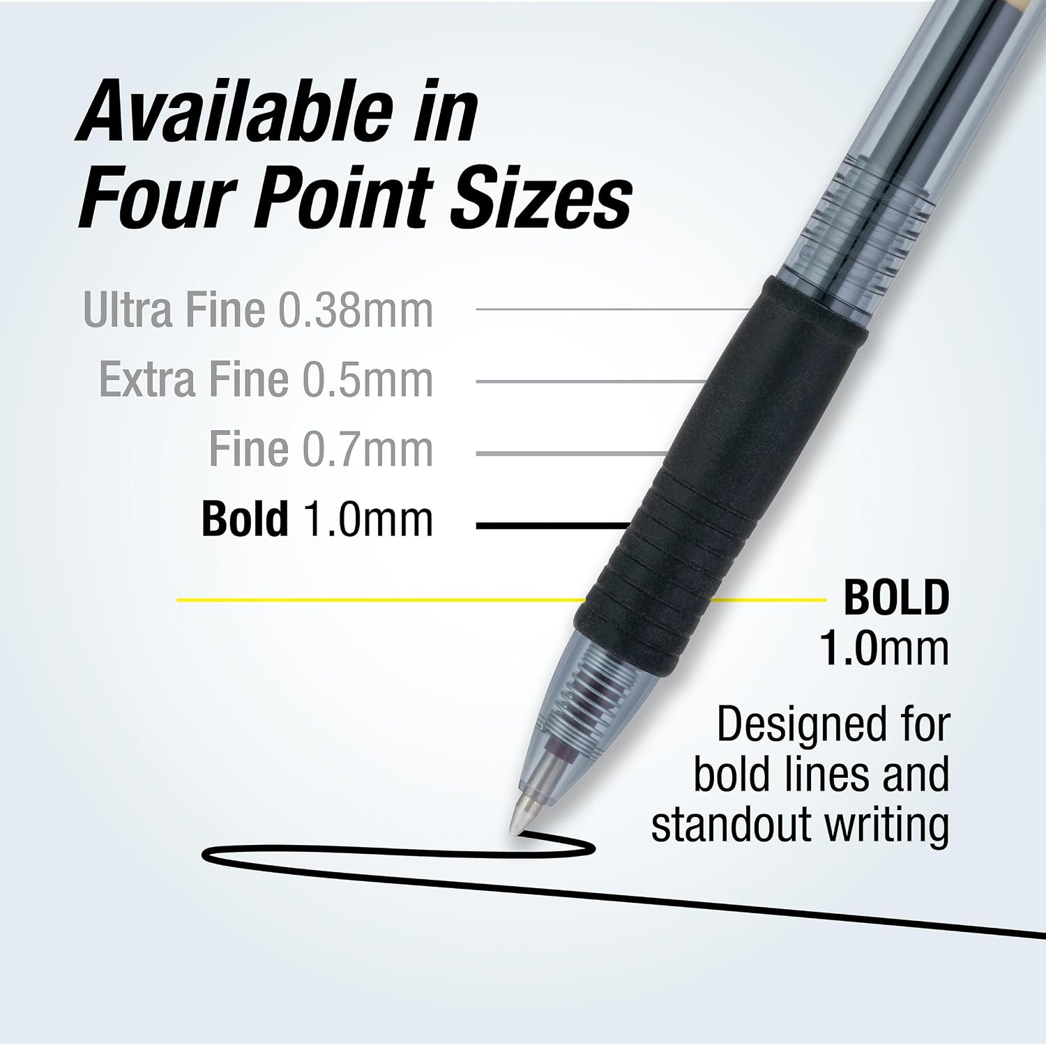 Pilot G2 Gel Penni – Bold 1.0 mm – Svartur – 2 stk - smámynd 2