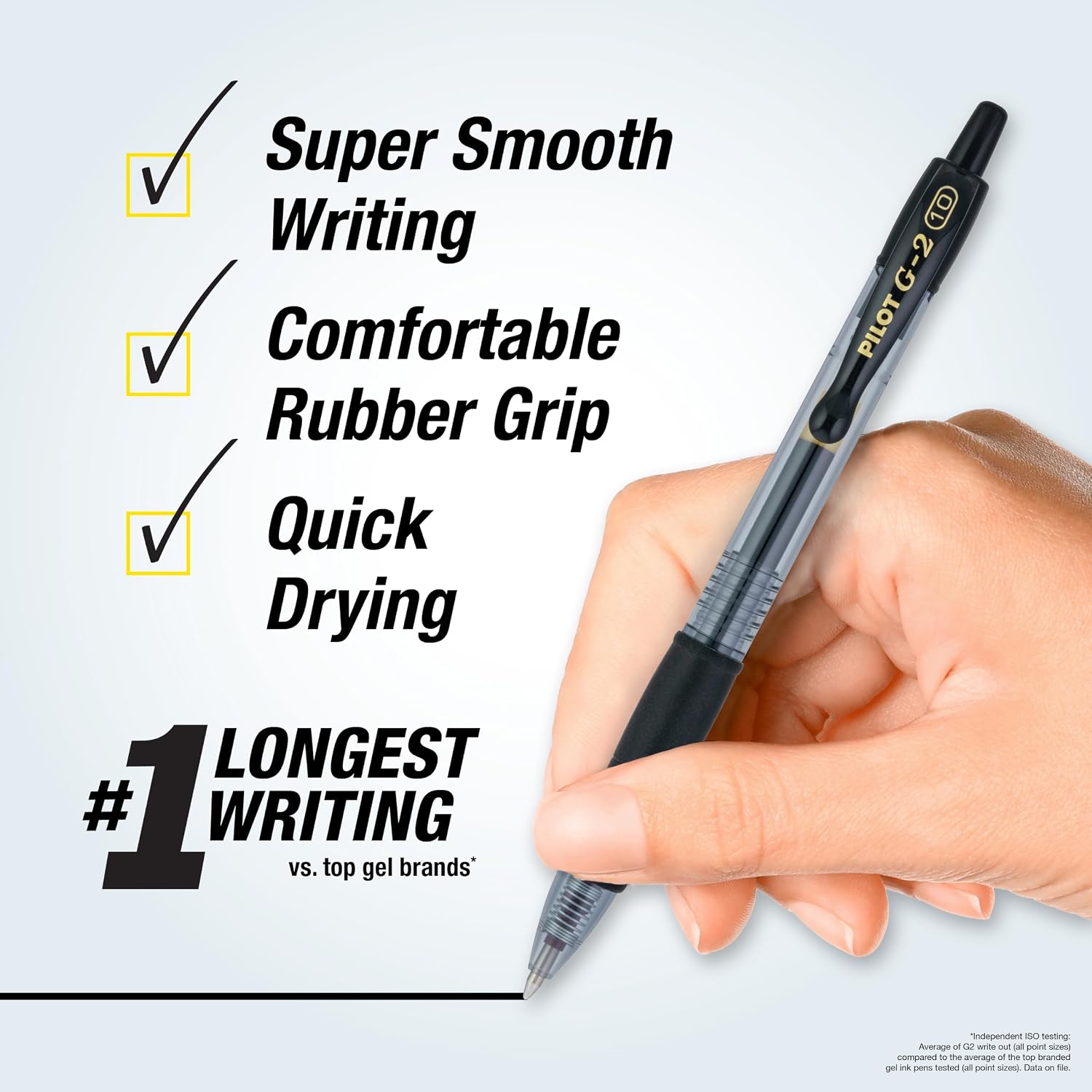 Pilot G2 Gel Penni – Bold 1.0 mm – Svartur – 2 stk - smámynd 4