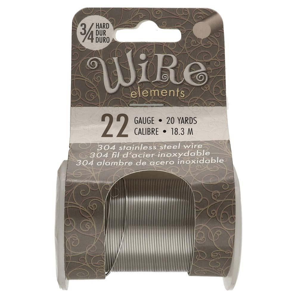 Tarnish Resist ryðfrítt stál vír 22GA rúnnur 20yd spóla - Beadsmith